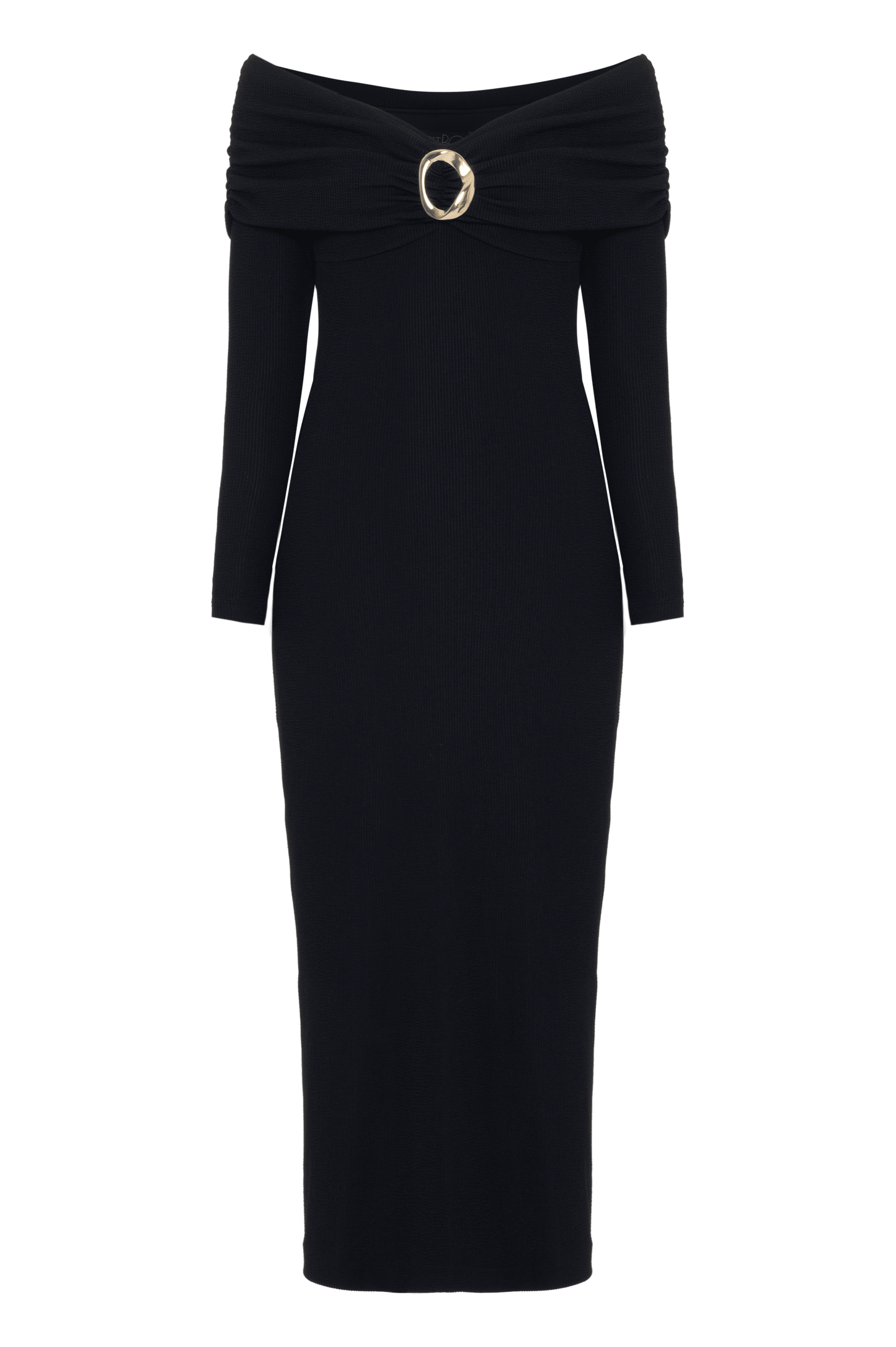 GRACE KNIT DRAPED MIDI DRESS