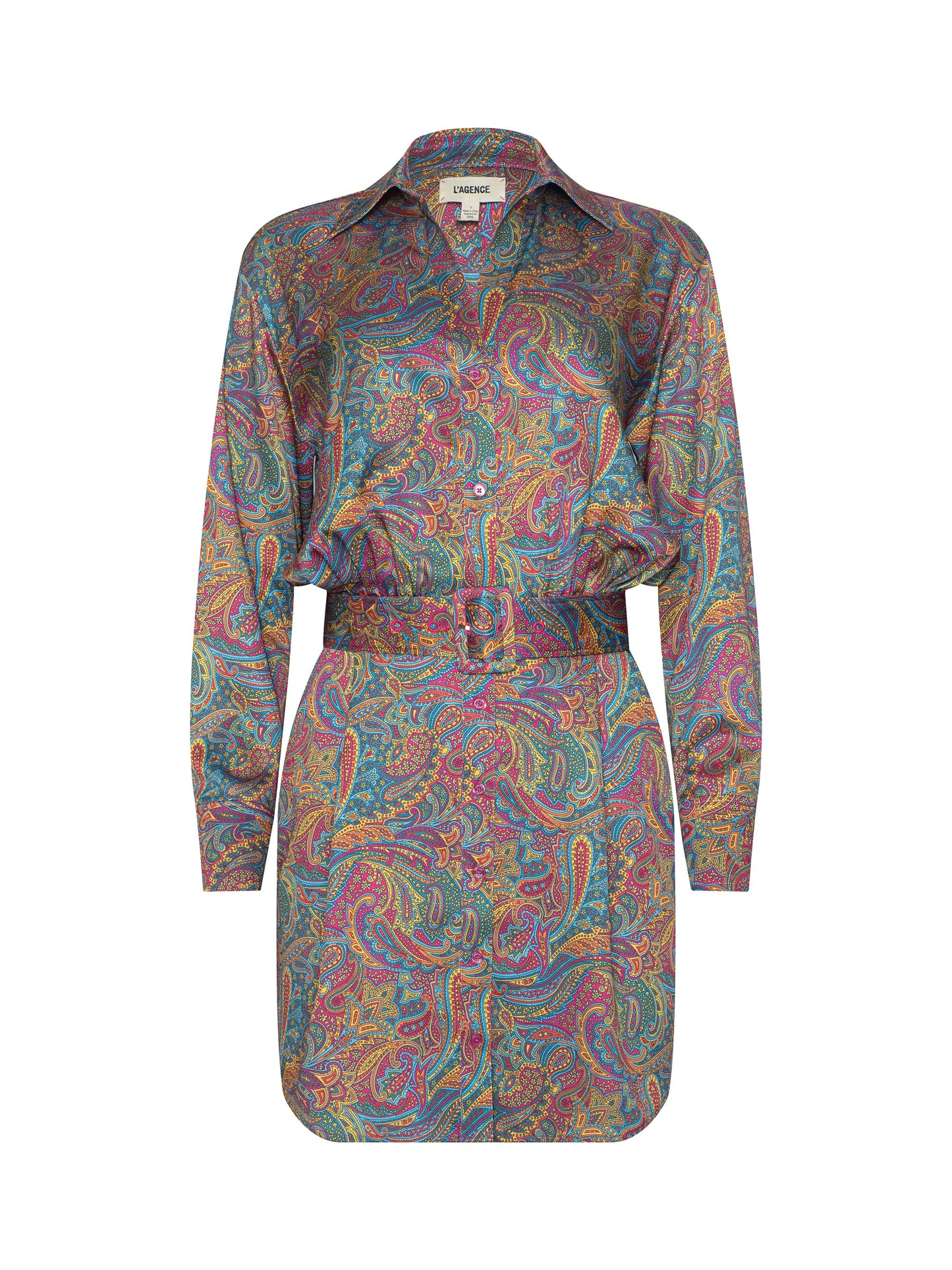 Demie Satin Shirt Dress