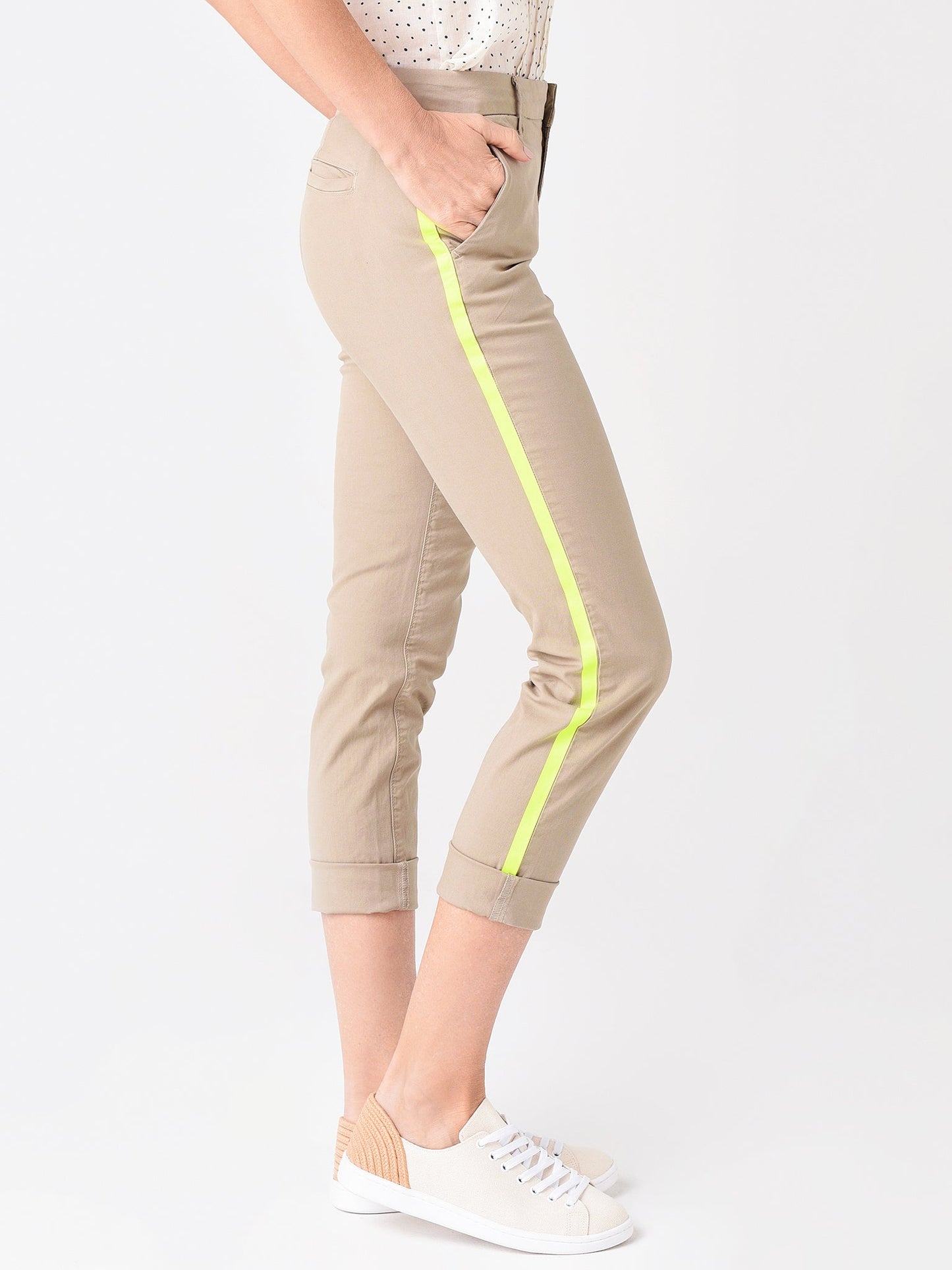 Sundry Women's Stripe Roll Up Trouser
