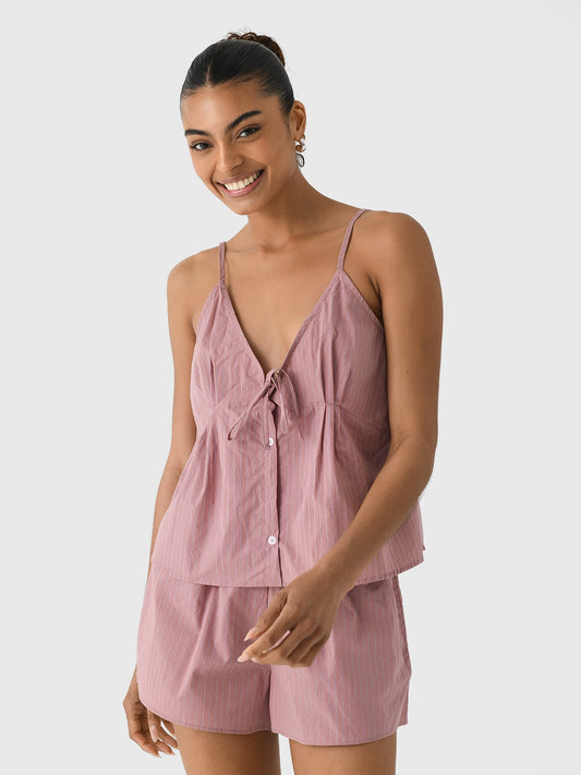 Deiji Studios Women's Placket Short Set