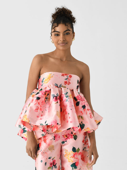Marques Almeida Women's Strapless Peplum Top
