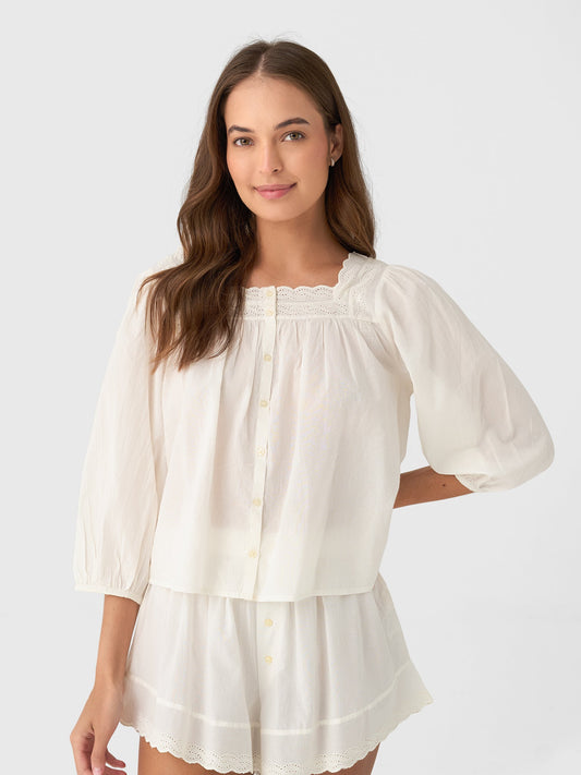 The Great Women's The Eyelet Button Sleep Top