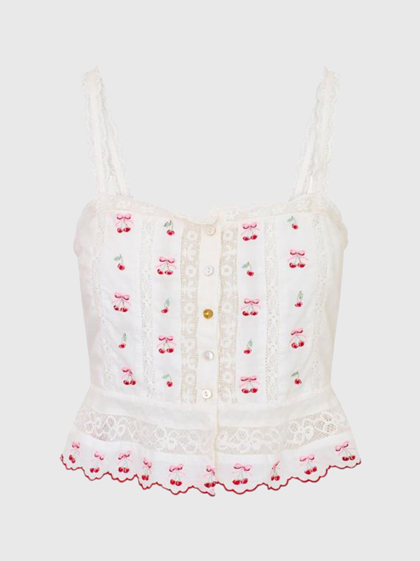 LoveShackFancy Women's Vietta Cotton Cherry Top
