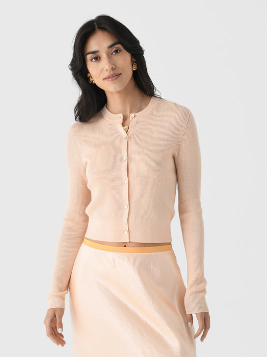 Vince Women's Ribbed Cashmere-Silk Slim Cardigan