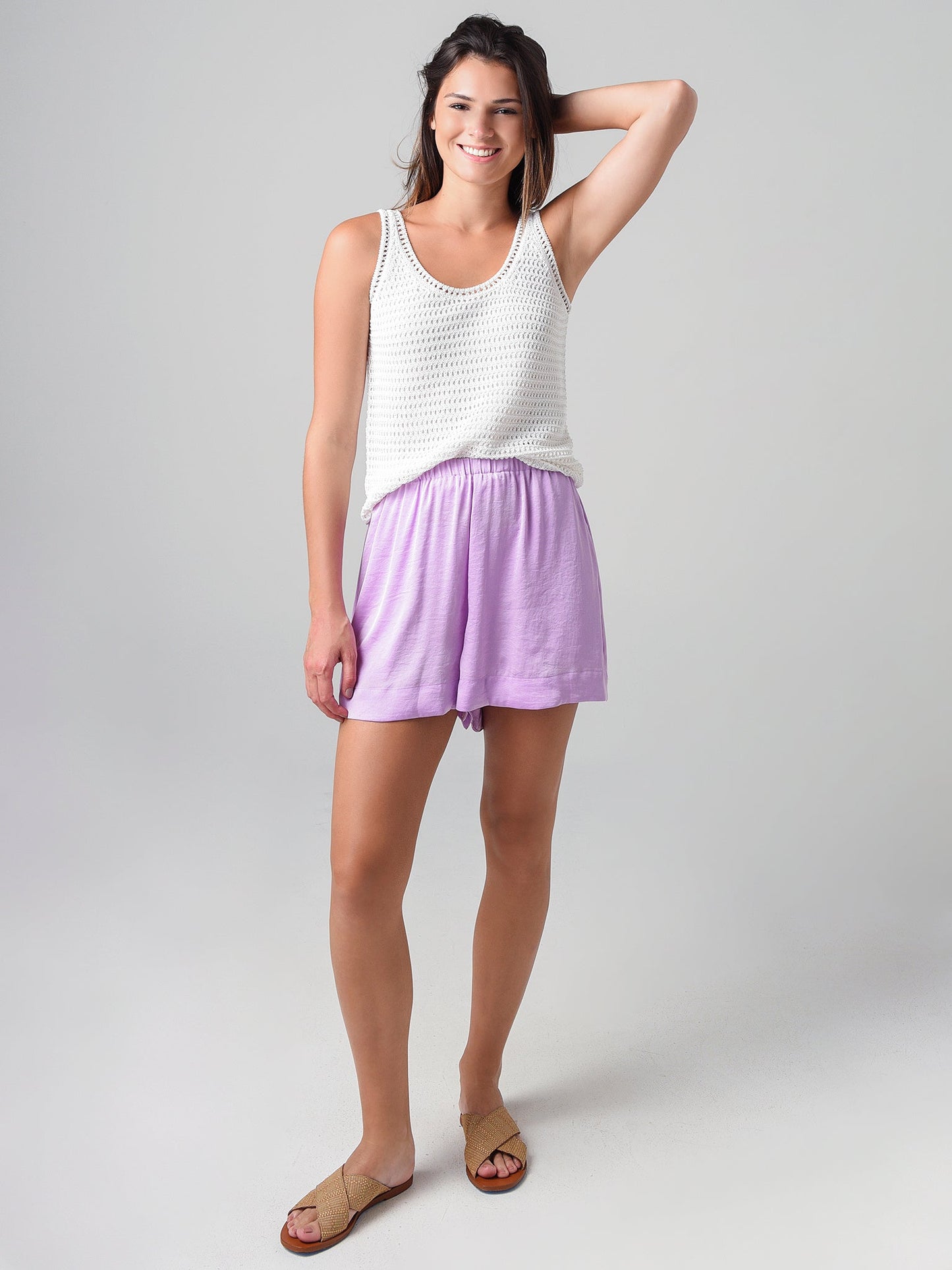 Vince Women's Pleated Satin Pull-On Short
