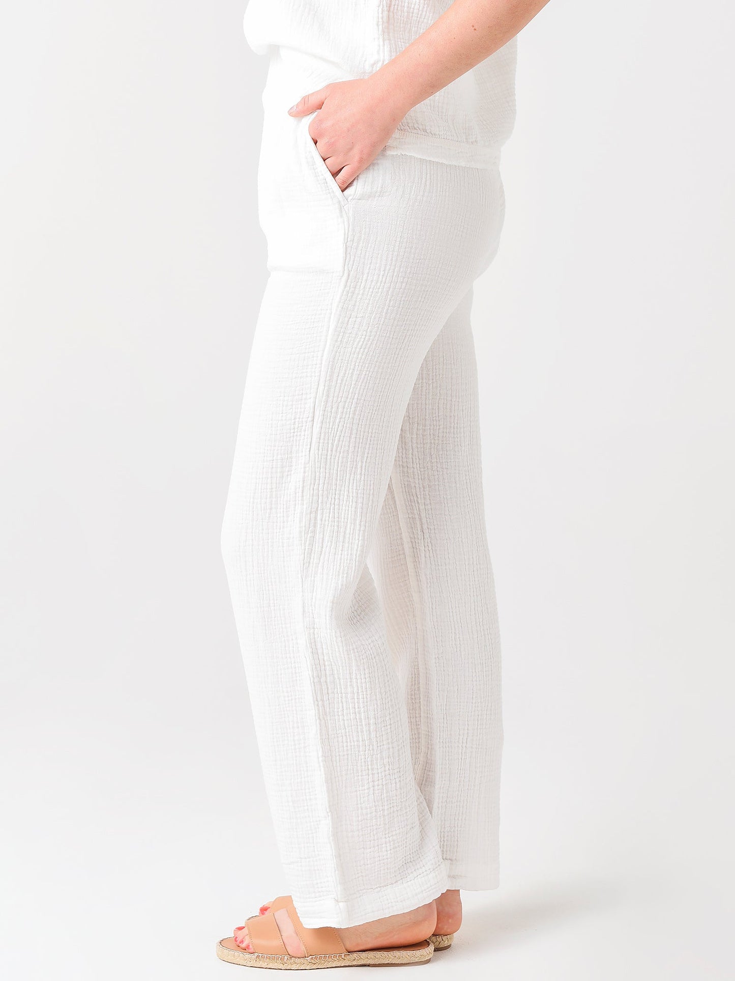 Faherty Brand Women's Dream Cotton Gauze Wide Leg Pant