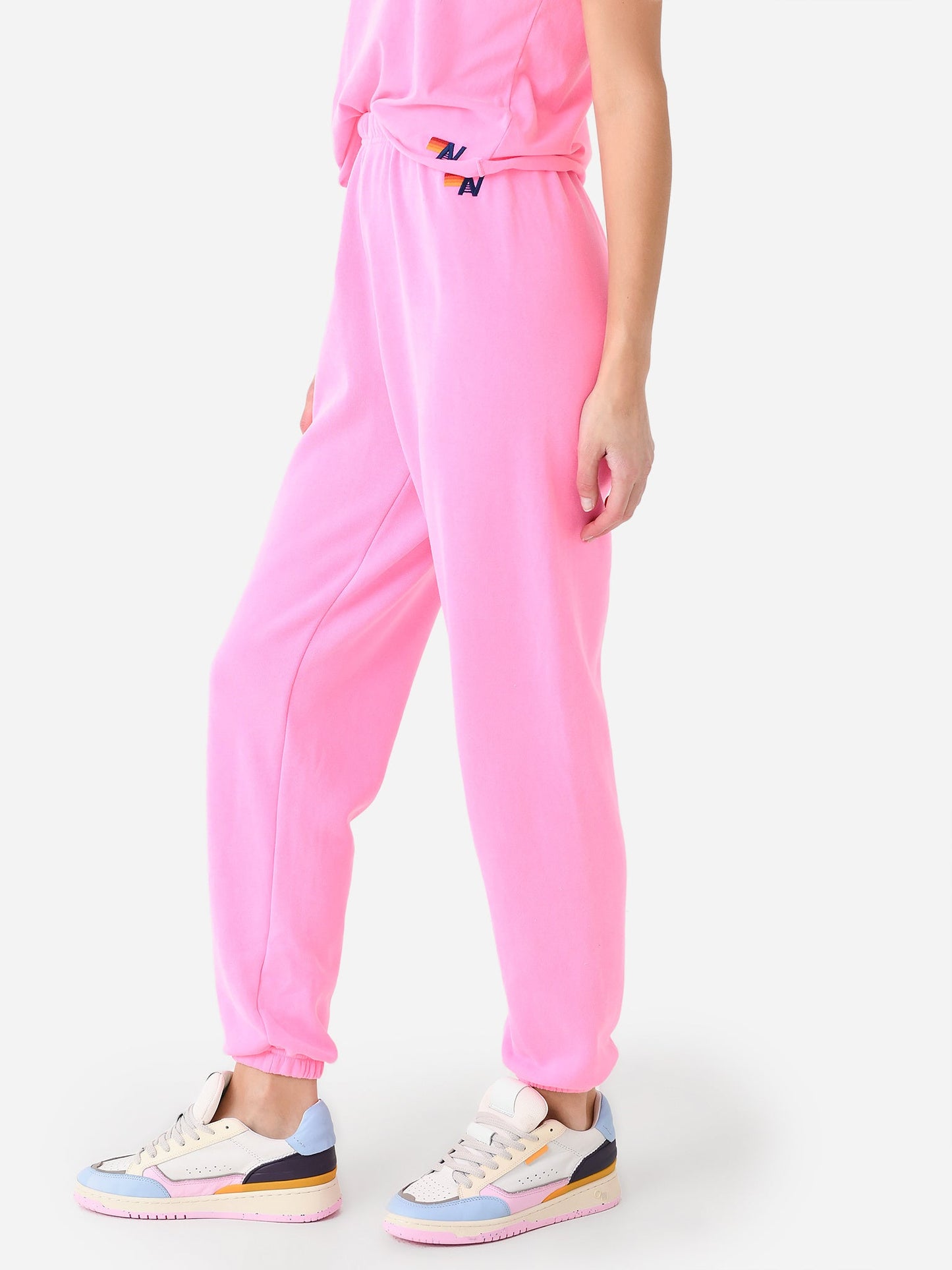 Aviator Nation Women's Rainbow Embroidery Sweatpant