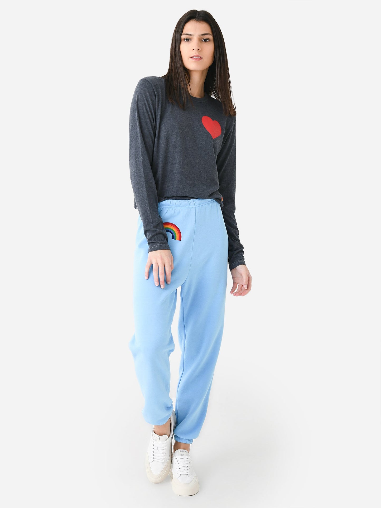 Aviator Nation Women's Rainbow Embroidery Sweatpant