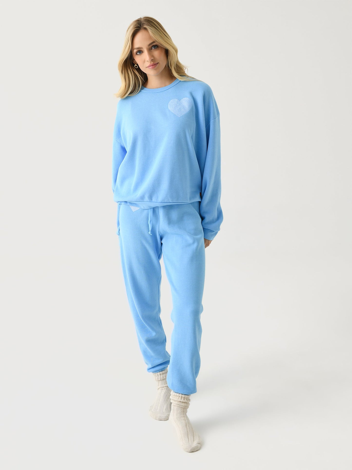 Aviator Nation Women's Glitter Heart Sweatpant
