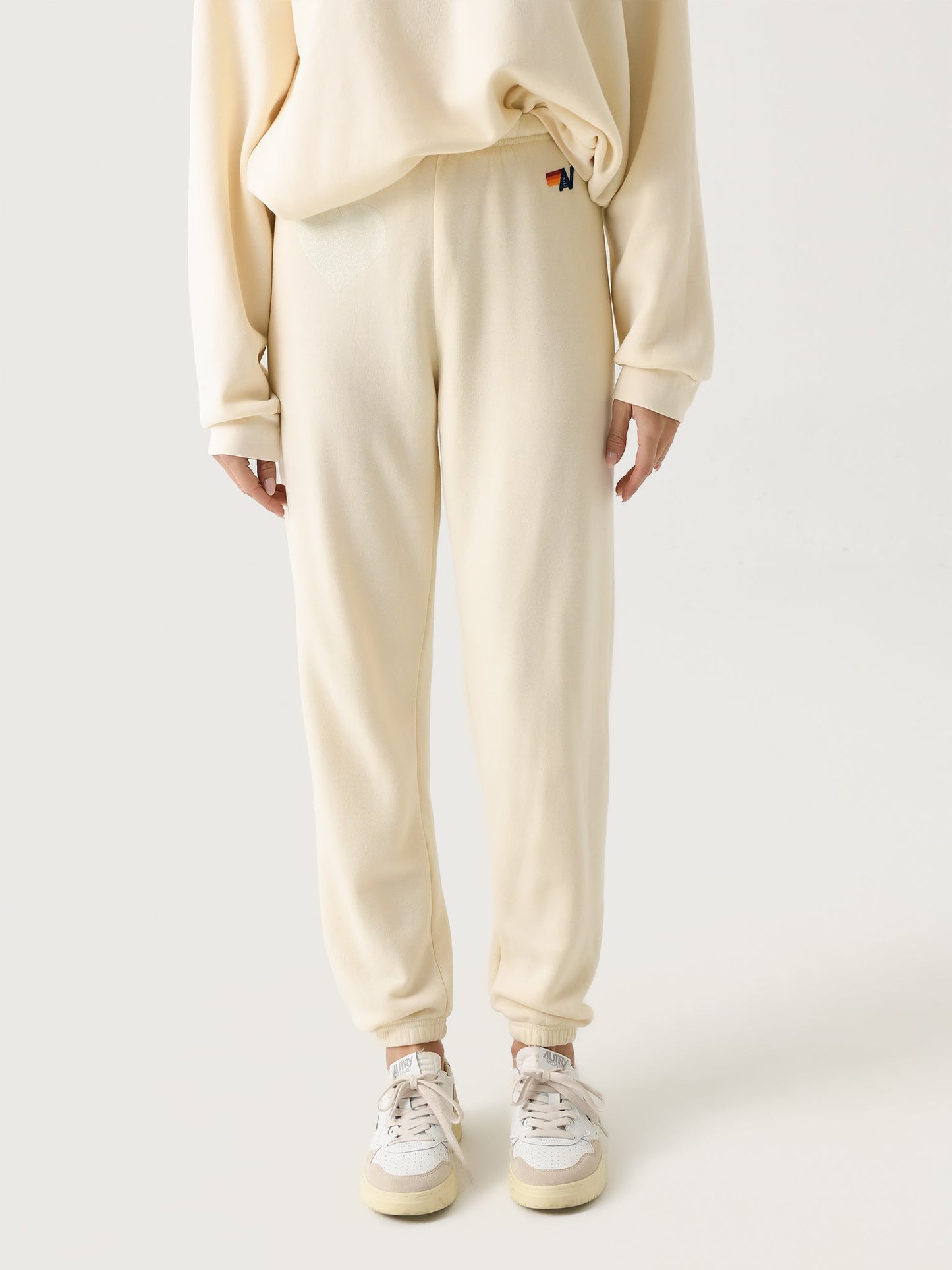 Aviator Nation Women's Glitter Heart Sweatpant