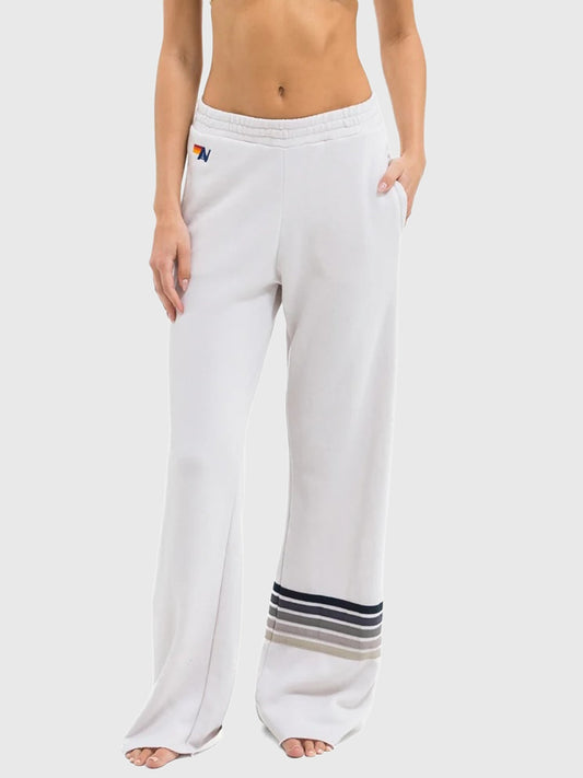 Aviator Nation Women's Rugby Stitch Wide Leg Pocket Sweatpant