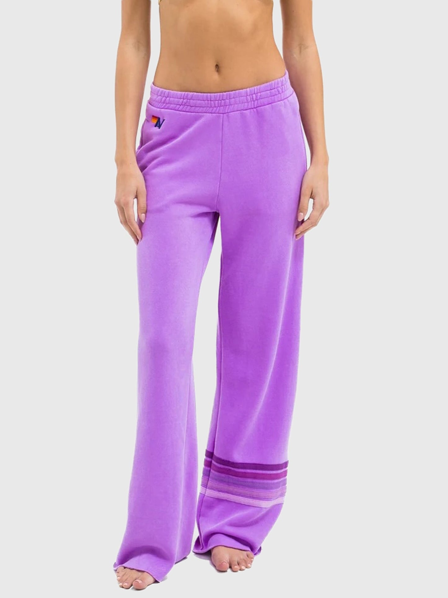 Aviator Nation Women's Rugby Stitch Wide Leg Pocket Sweatpant