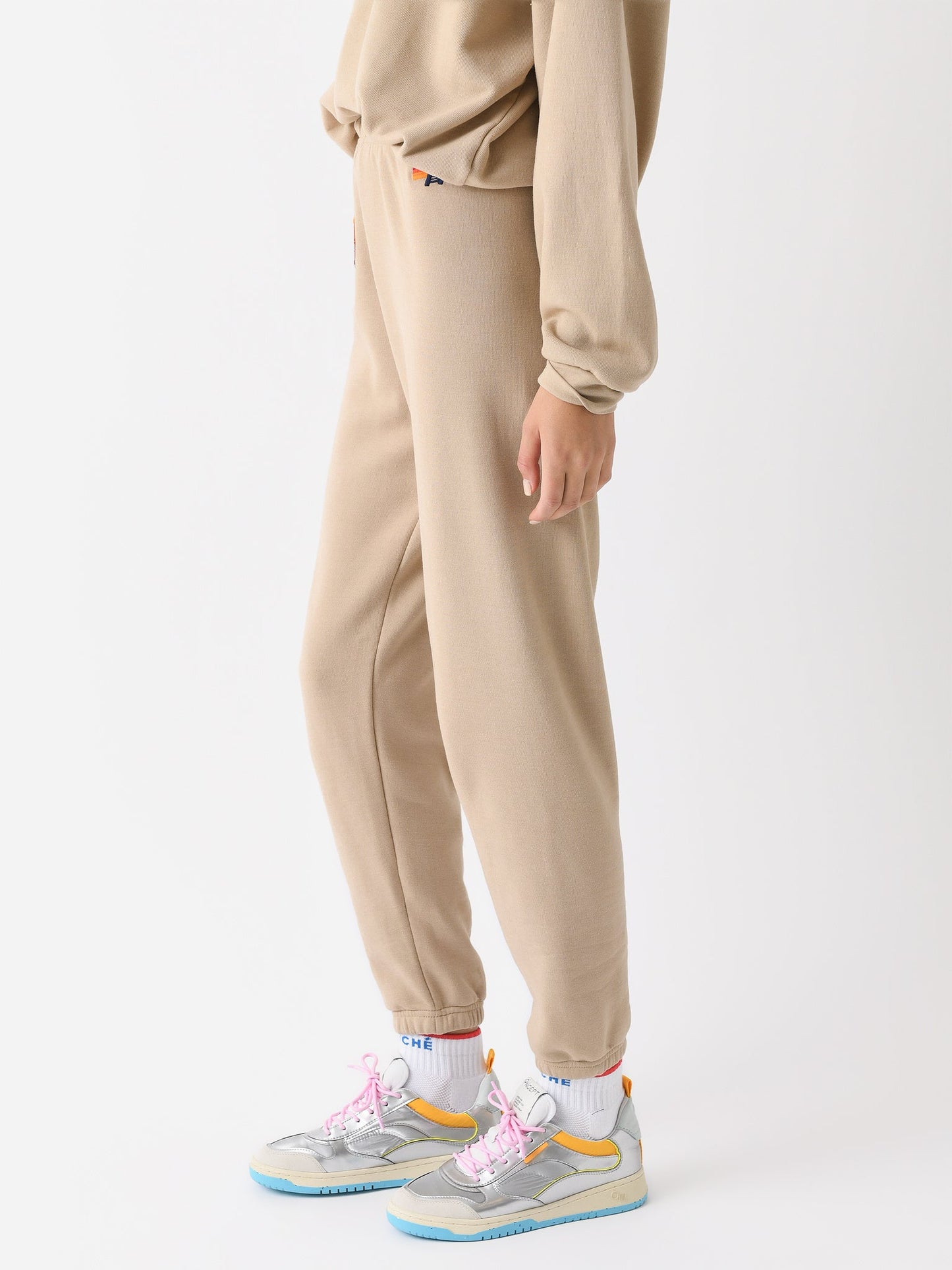 Aviator Nation Women's Rainbow Heart Stitch Sweatpant