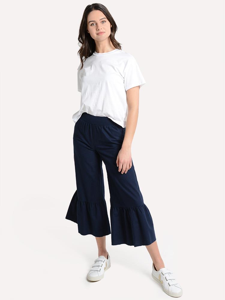 ATM Women's Cotton Oxford Flared Pants