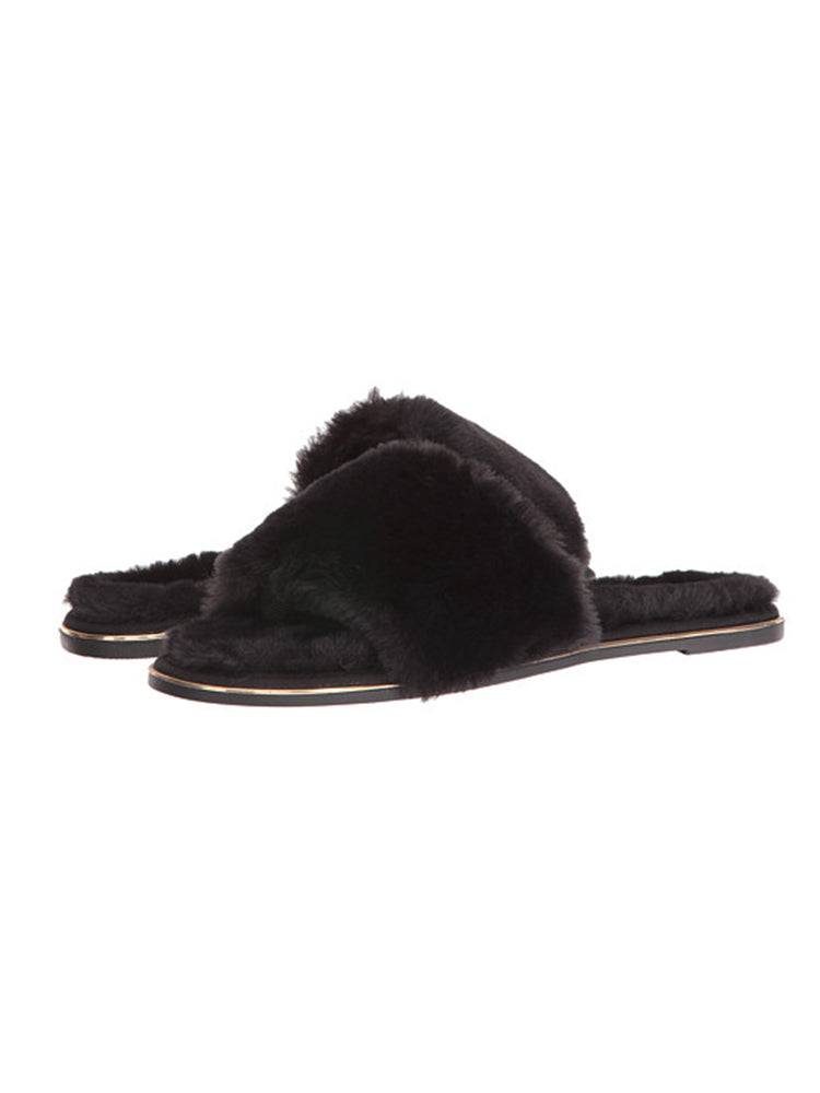 Yosi Samra Rose Faux Fur Slide
