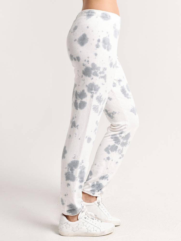Monrow Elastic Waist Sweats with Cloud Tie Dye
