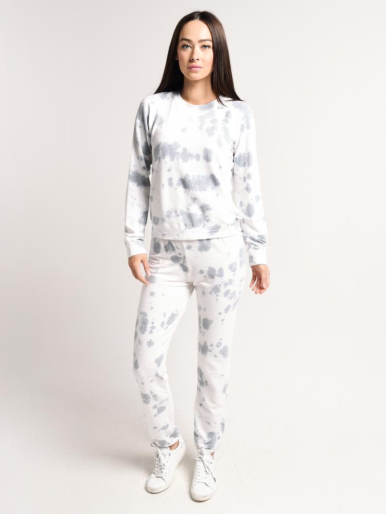 Monrow Elastic Waist Sweats with Cloud Tie Dye