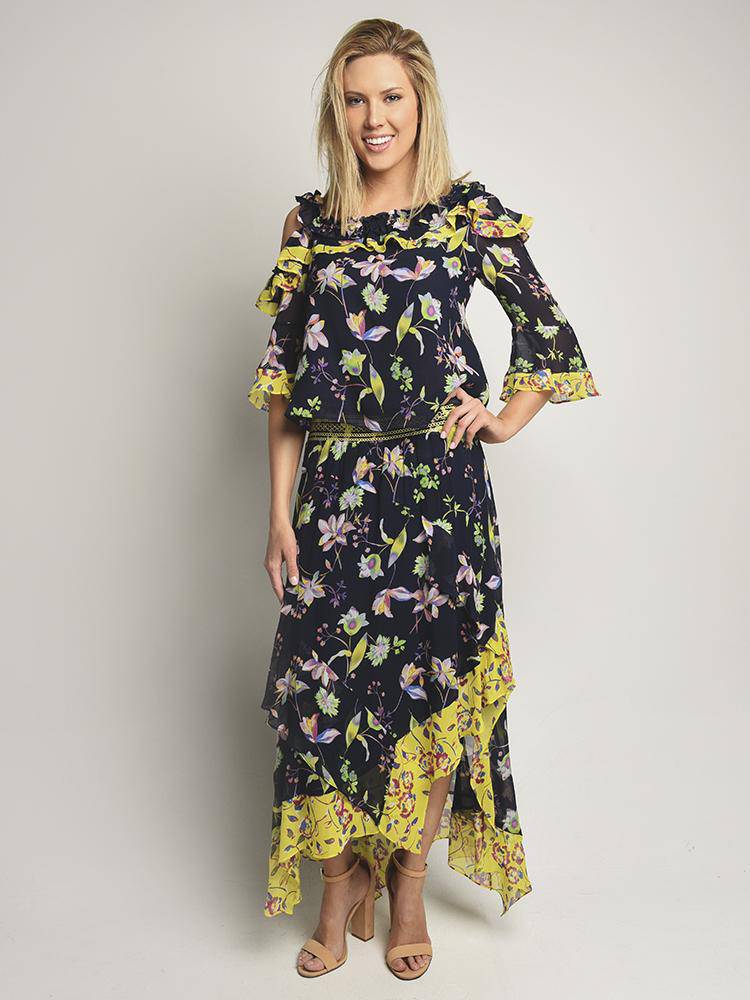 Tanya Taylor Garden Print Esmee Skirt