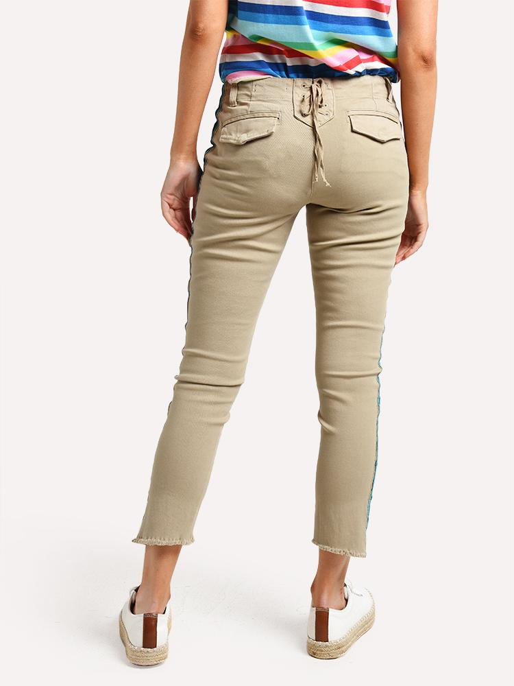 Pam&Gela Uniform Side Stripe Step Hem Twill Pant