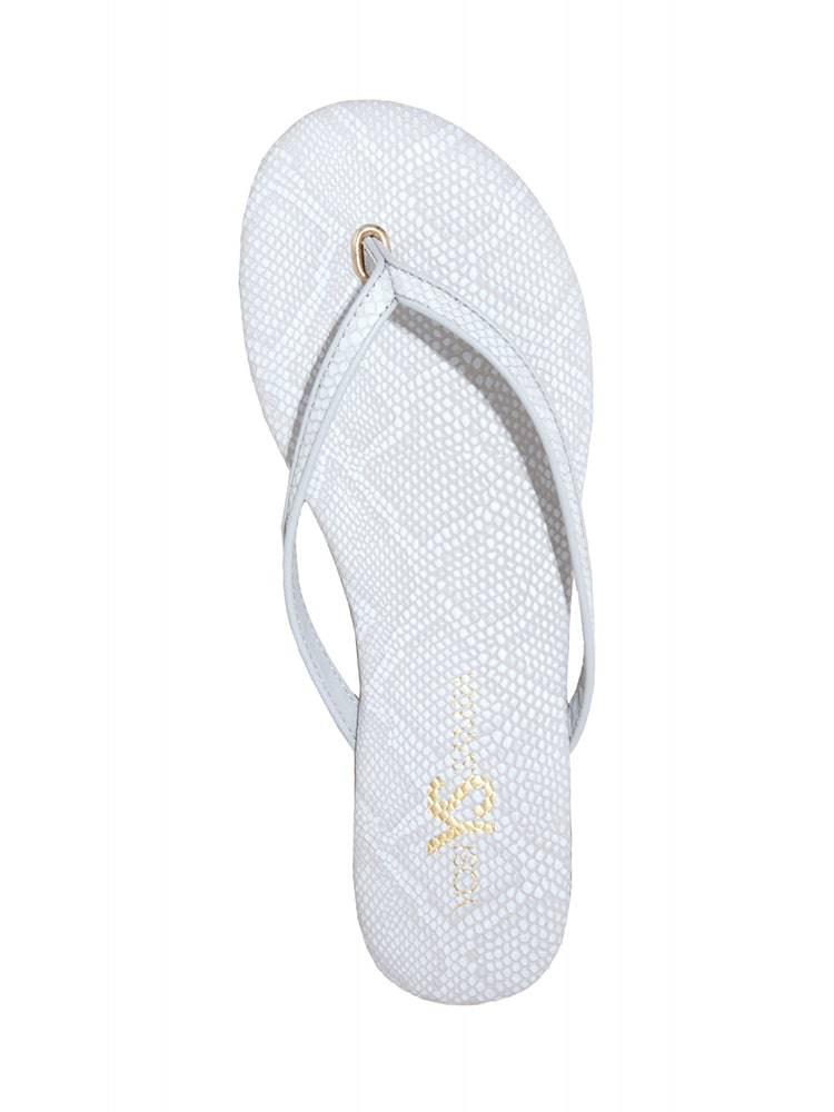 Yosi Samra Rivington Embossed Snake Leather Flip Flop