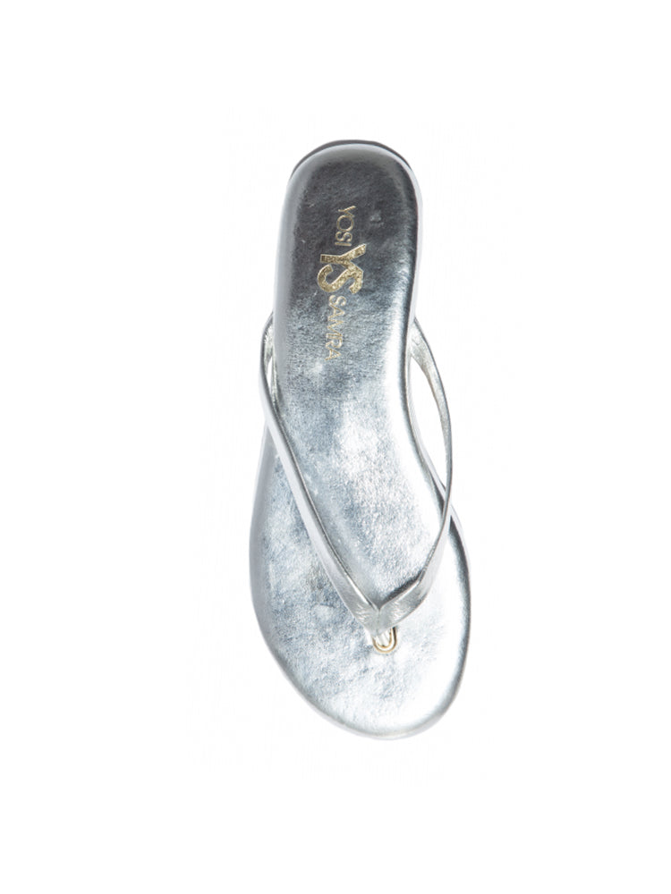 Yosi Samra Rivington Roee Metallic Leather Flip Flop